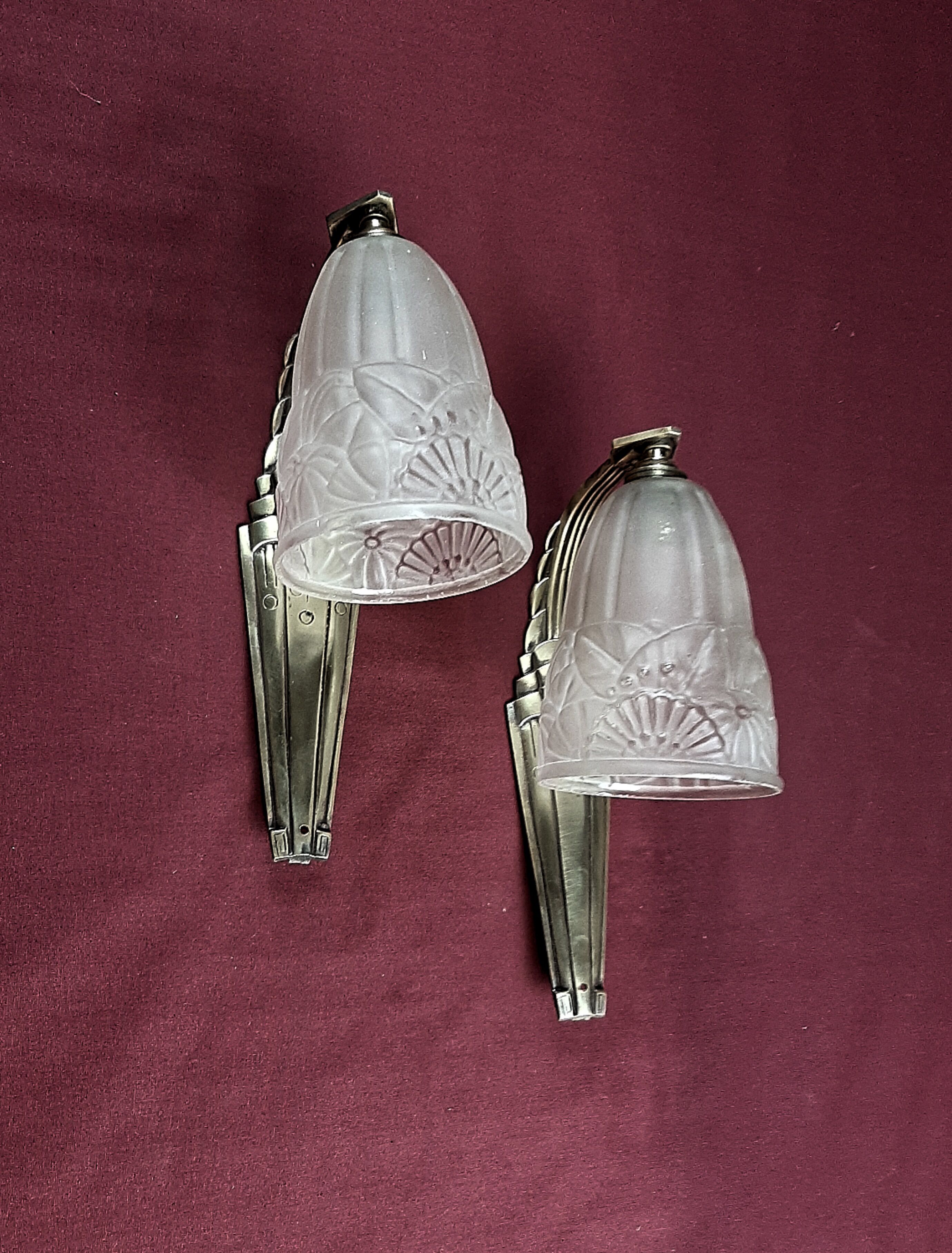 Pair of art deco period wall lamps