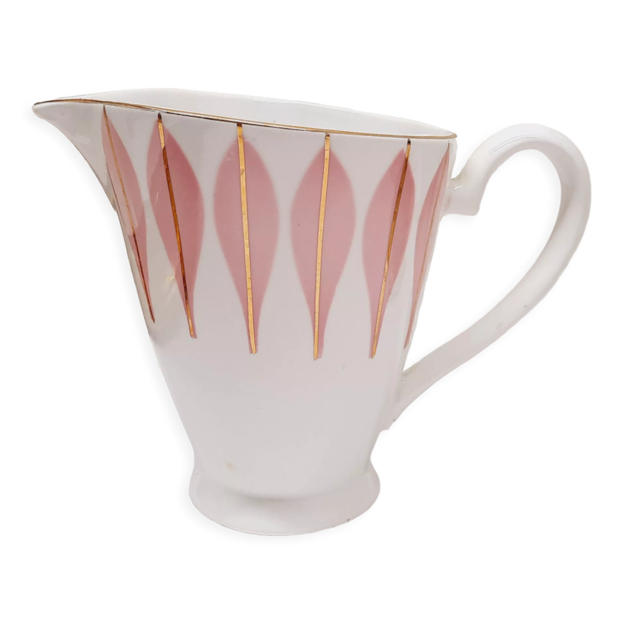 Pot à lait rose et or