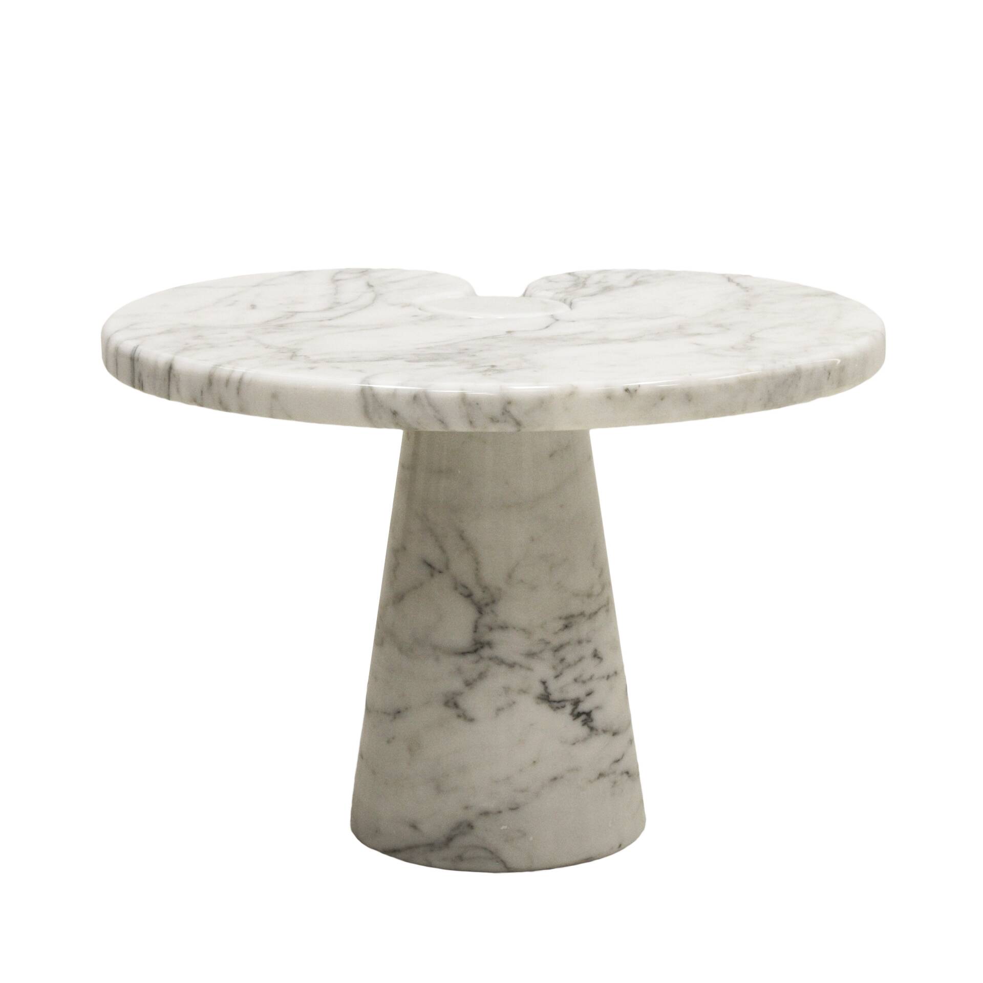 Original Angelo Mangiarotti Italian "Eros" Carrara Marble Side Tables