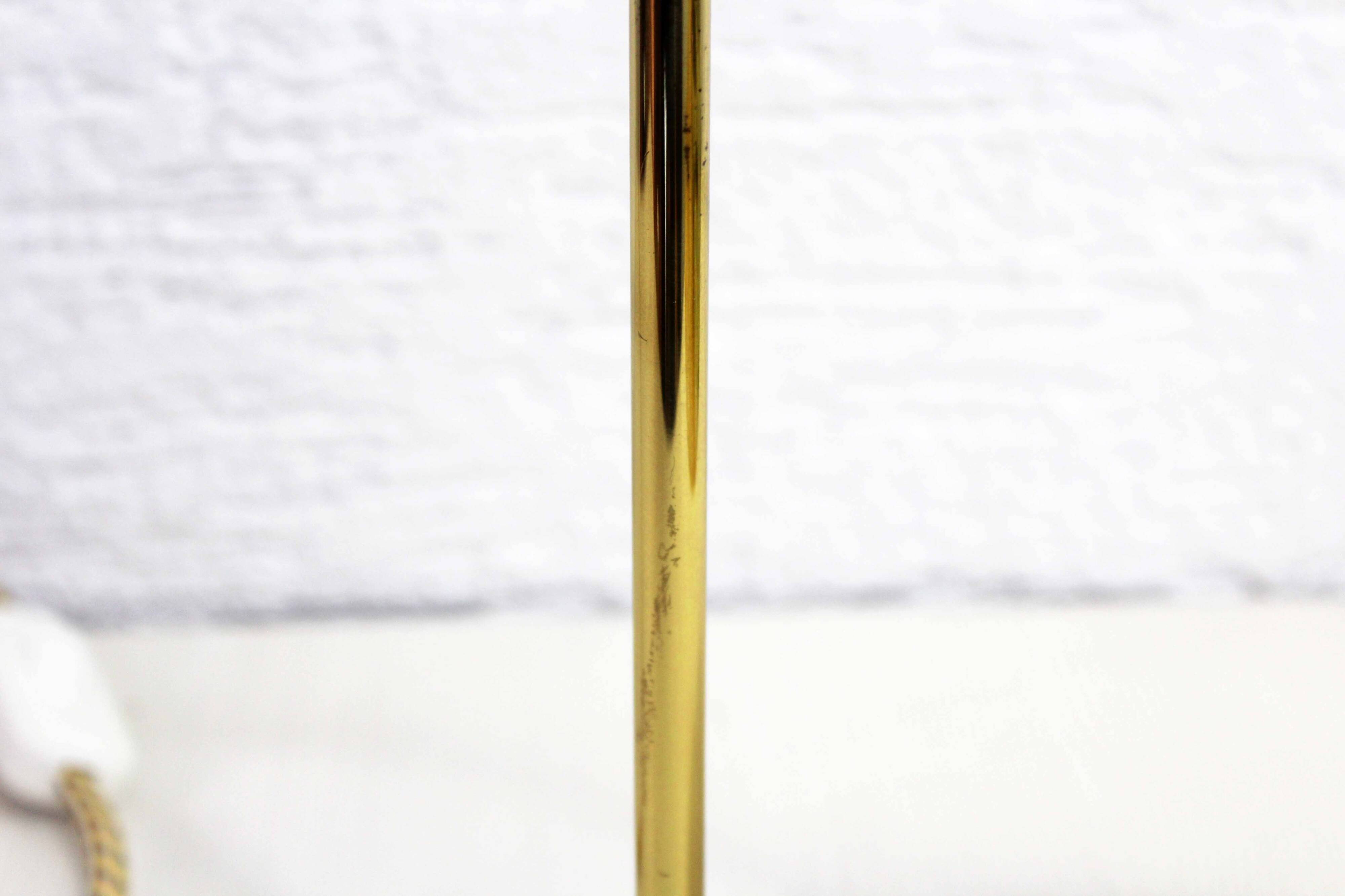 Brass and glass swan neck lamp