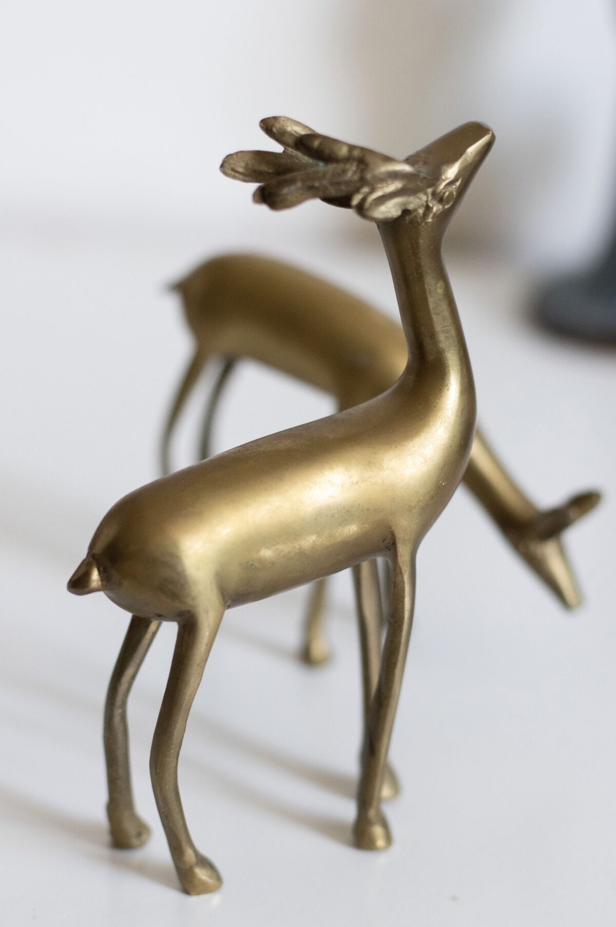 Vintage brass deer and doe