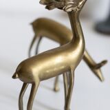Vintage brass deer and doe