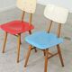 Paire de chaises bois TON Bystrice Thonet rouge et bleu