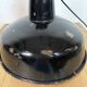 Industrial Black Enamel Factory Lamp with Cast Iron Top, 1950s