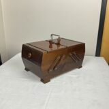 Antique wooden sewing box