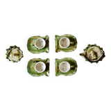 Vintage tea service in glazed ceramic - shape of conchs or shells