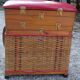 Rattan and skaï work box signed Soudexvinyl