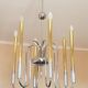 1950s chandelier in brass and chrome-plated brass with 6 lights