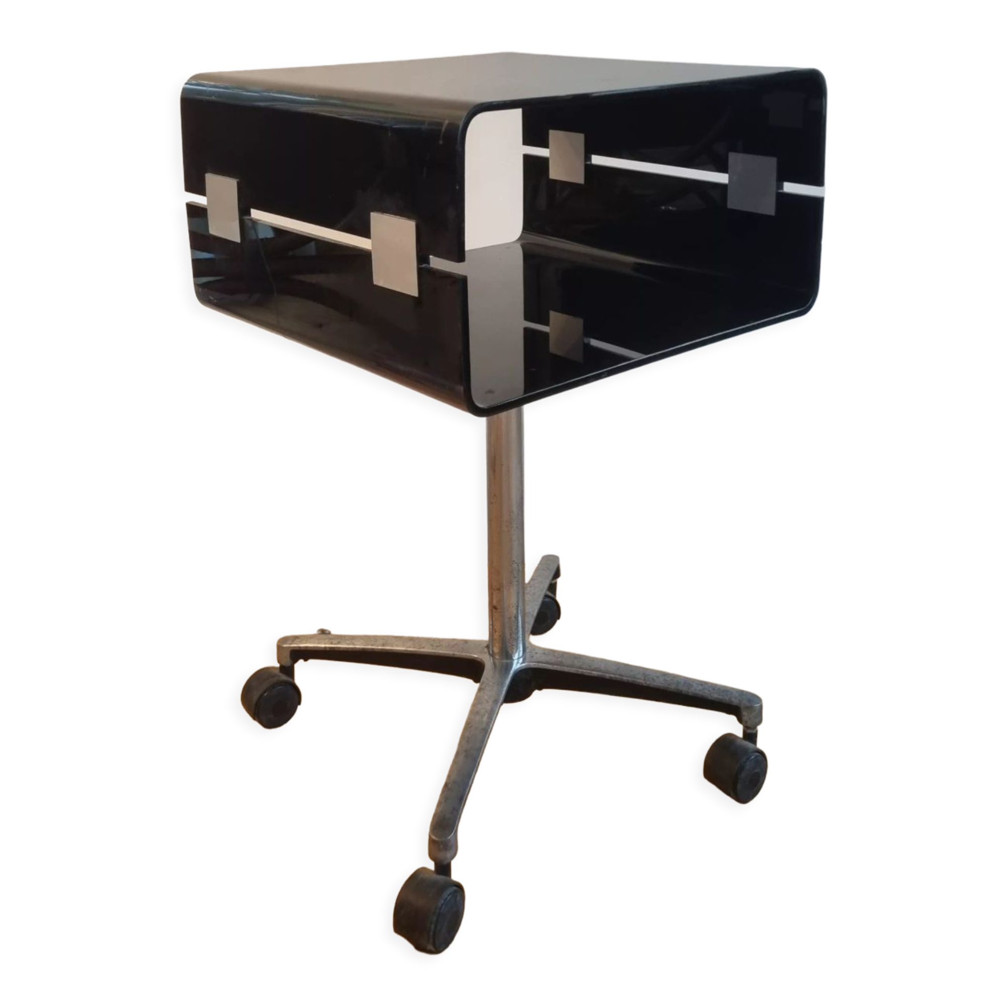 Plexiglass furniture on wheels