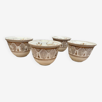 4 old coffee cups - Fine Tunisian porcelain - 1930 period