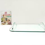 Transparent Glass Tray  Italy 1980s