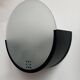 Pair of vintage geometric wall lights, black metal and sandblasted glass, Delmas France 1970