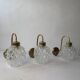 Lot of 3 vintage bubble glass wall lights.