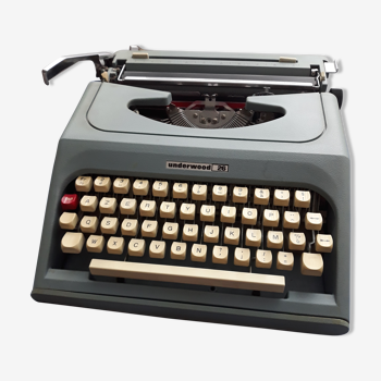 Blue Underwood 26 portable typewriter