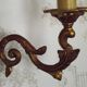 Pair Vintage French Traditional Style Bronze Mid Century Wall Lights 5345