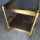 Serving rolling table golden aluminum ep 1970 vintage