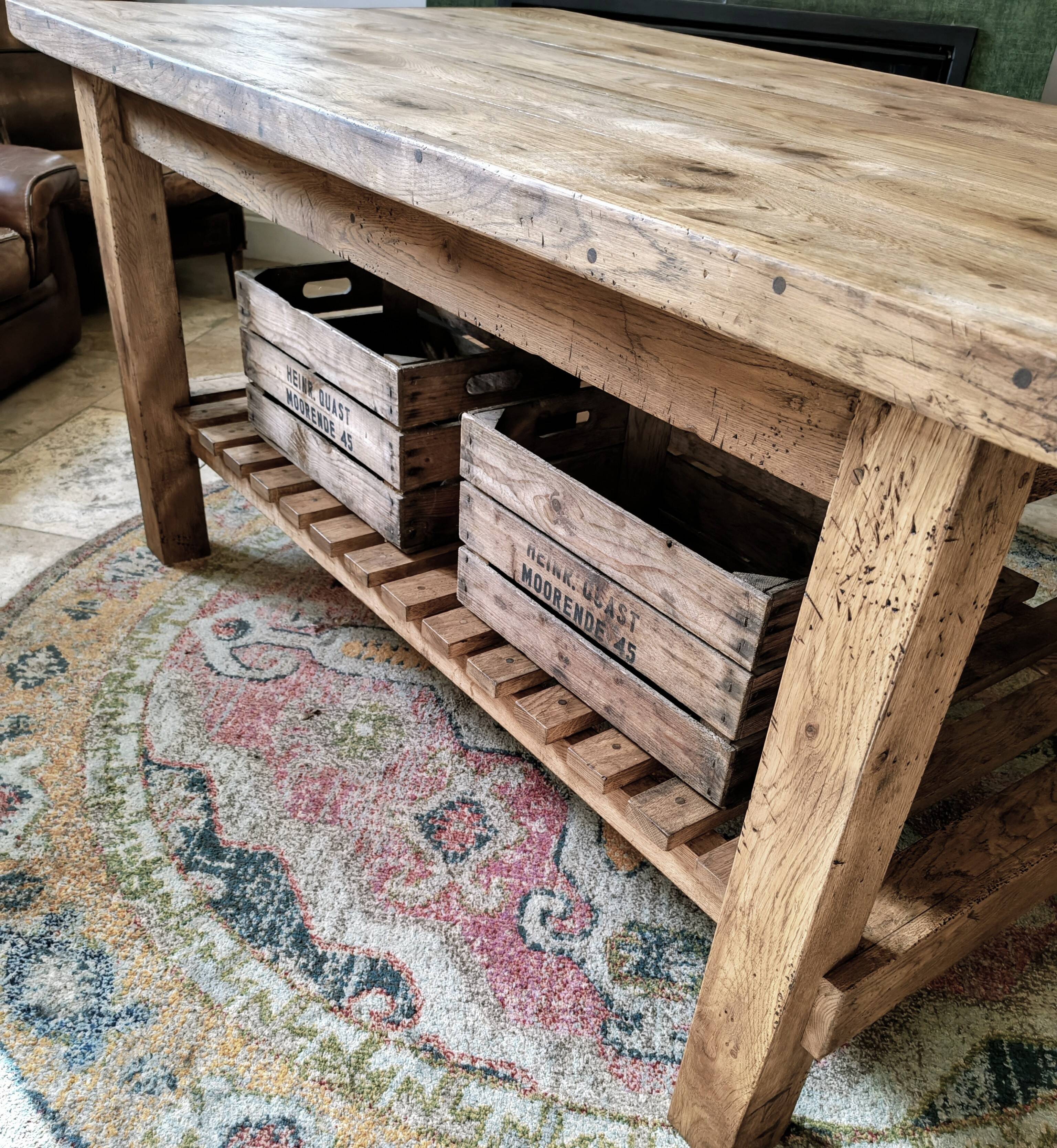 XXL solid oak kitchen island/worktop 180 x 105