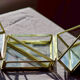 4 old glass, brass and mirror jewellery boxes