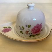 Butter dish with lid flowers