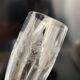 Set of 10 antique champagne glasses in engraved crystal