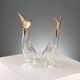 Vintage glass carafes from Murano and gold metal, Italy, 1980s.