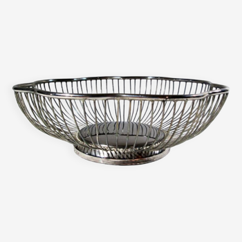 Silver metal fruit basket