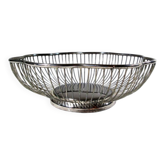 Silver metal fruit basket