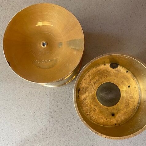 Pair of brass candle holders