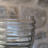 Large wavy pressed glass vase