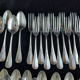 Cutlery set Alfenide Christofle 112 pieces goat's head punch white metal 1900