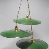 Trio of enamelled sheet metal suspensions