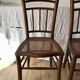set of 4 bistro chairs in turned wood and canework stamped early 20th century