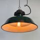 Industrial French Dark Green Enamel Factory Pendant Lamp, 1960s