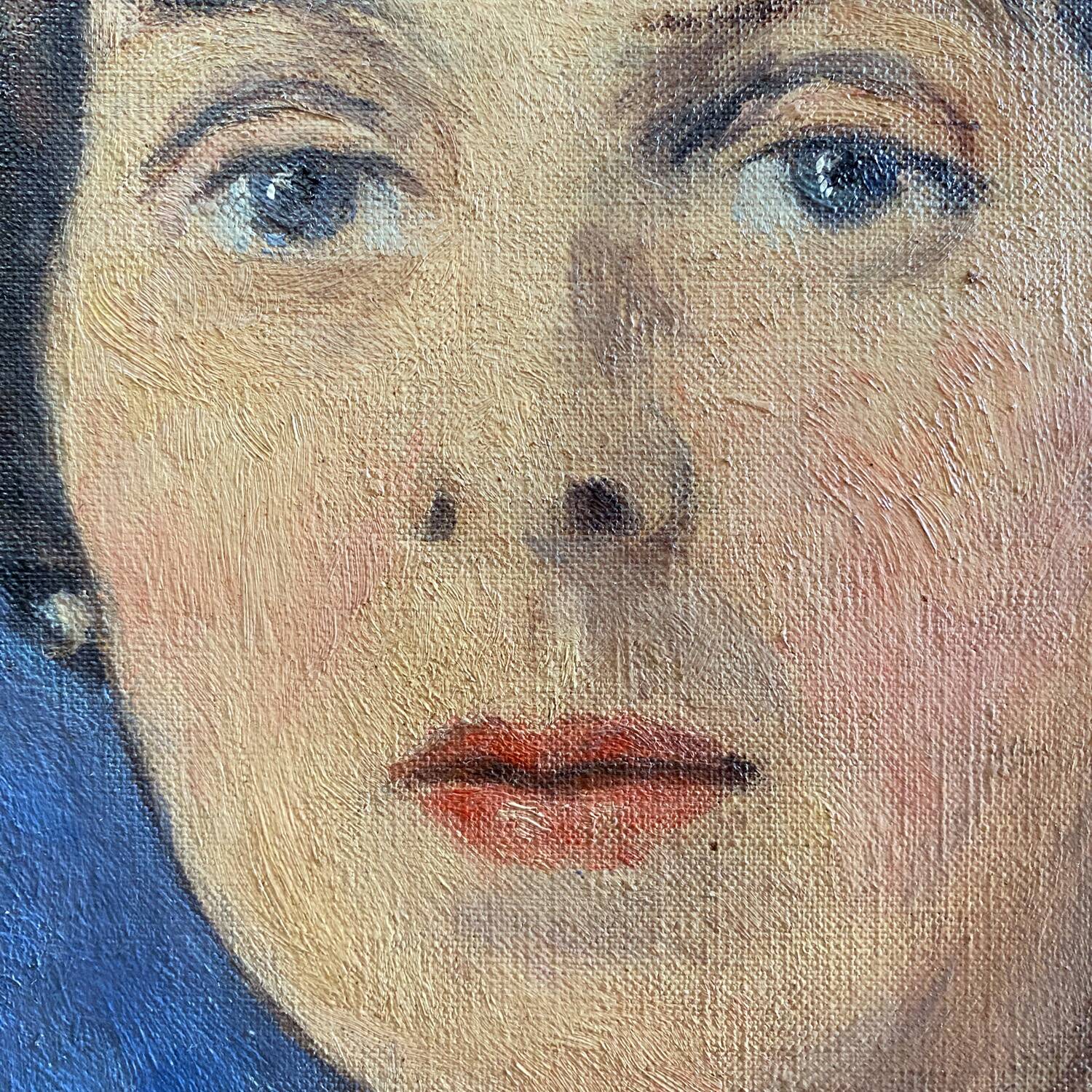 Large 1922 painting "Such a sweet face" signed Desèvre