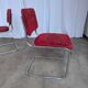 Cesca Style Dining Chair: Red Fabric, Tubular Frame, 1970s ( 2 in stock)