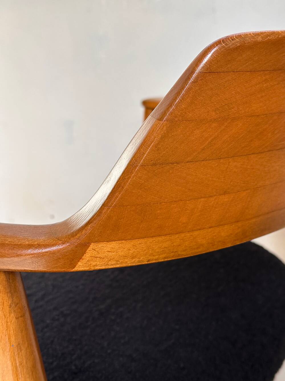 Set of 4 Model 411 armchairs in solid beech, Hartmut Lohmeyer, Wilkahn