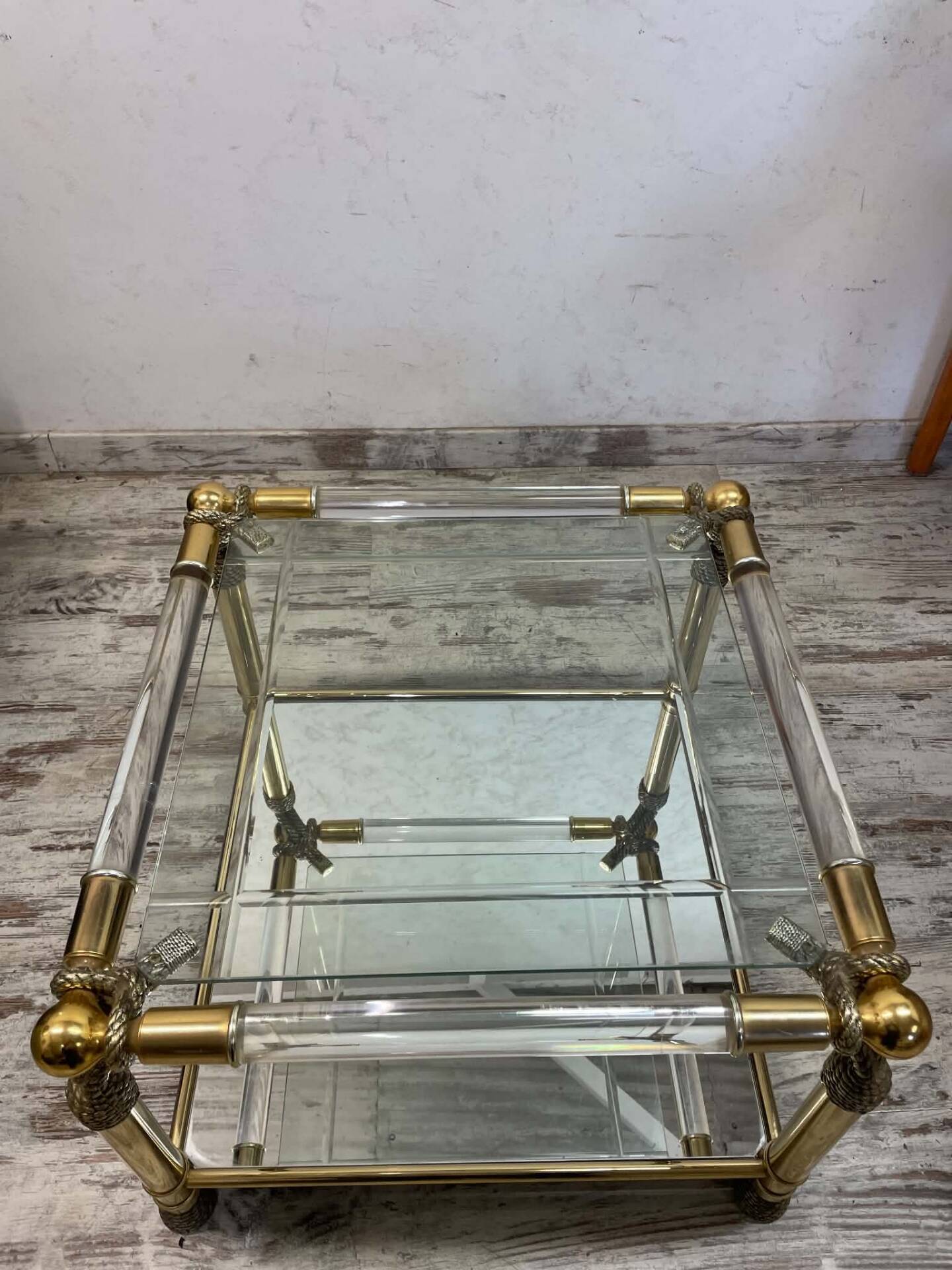 Table basse vintage Hollywood Regency 