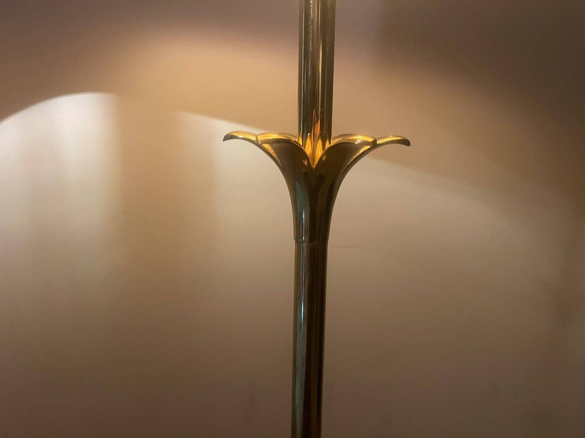 Exceptional French Hollywood Regency Brass Floor Lamp