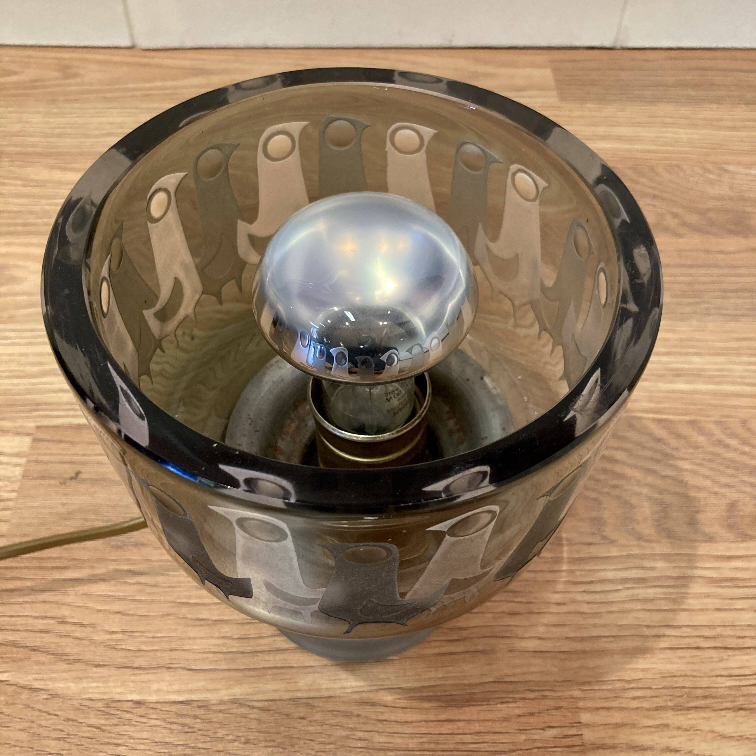 Large glass lamp "Scandinavian design 1950".