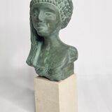Bust of Maketaton, daughter of Nefertiti in patinated plaster in imitation of bronze, 24 cm