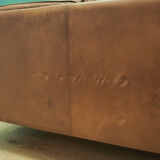 Sofa in brown leather, Danish design, 60's, designer: Mogensen Koch