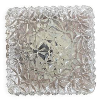 Vintage square molded glass ceiling light