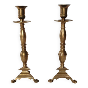 Paire de Bougeoirs tripodes