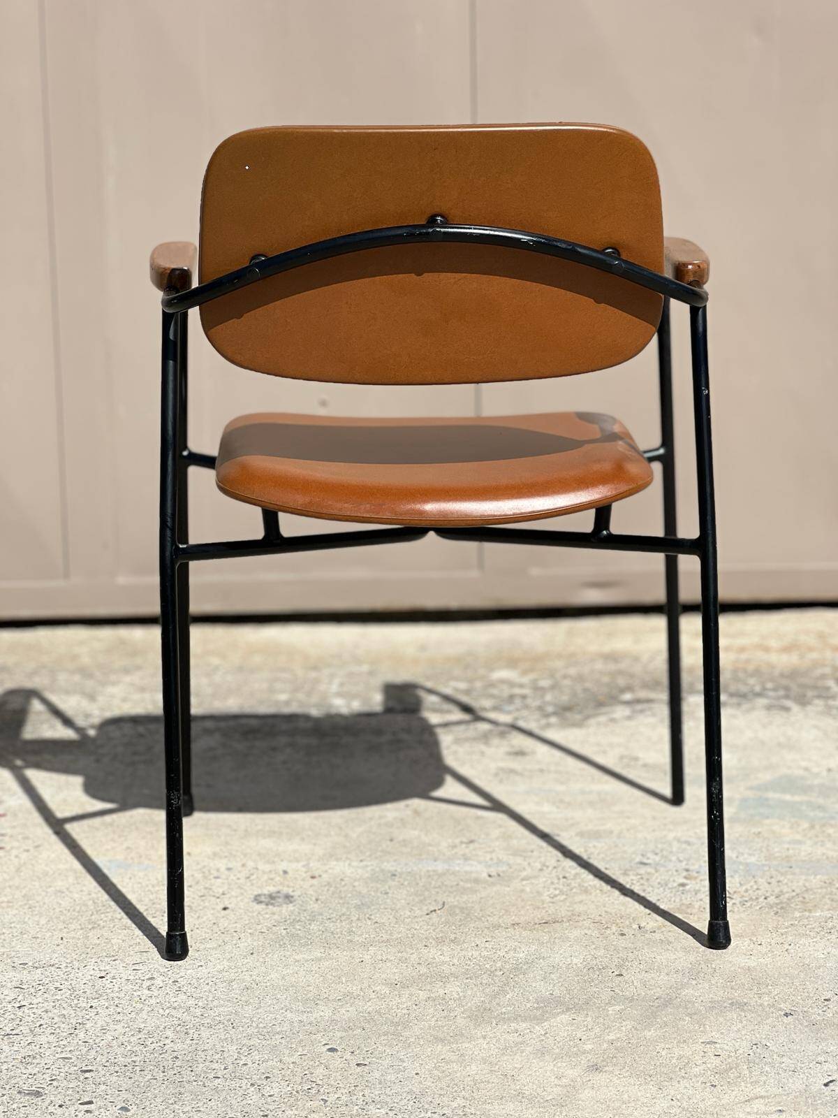 Eugen Schmidt armchair, Coraline cognac model for Airborn 1960.