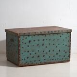 Ancienne malle de rangement vert menthe (c.1920)