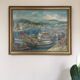 Small port. oil on canvas by jacques grad 1920-2008.
