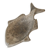 Vide-poches en métal argenté en forme de poisson