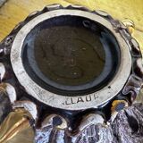 Sucrier en céramique Vallauris bordeaux et dorée par Marius Giuge