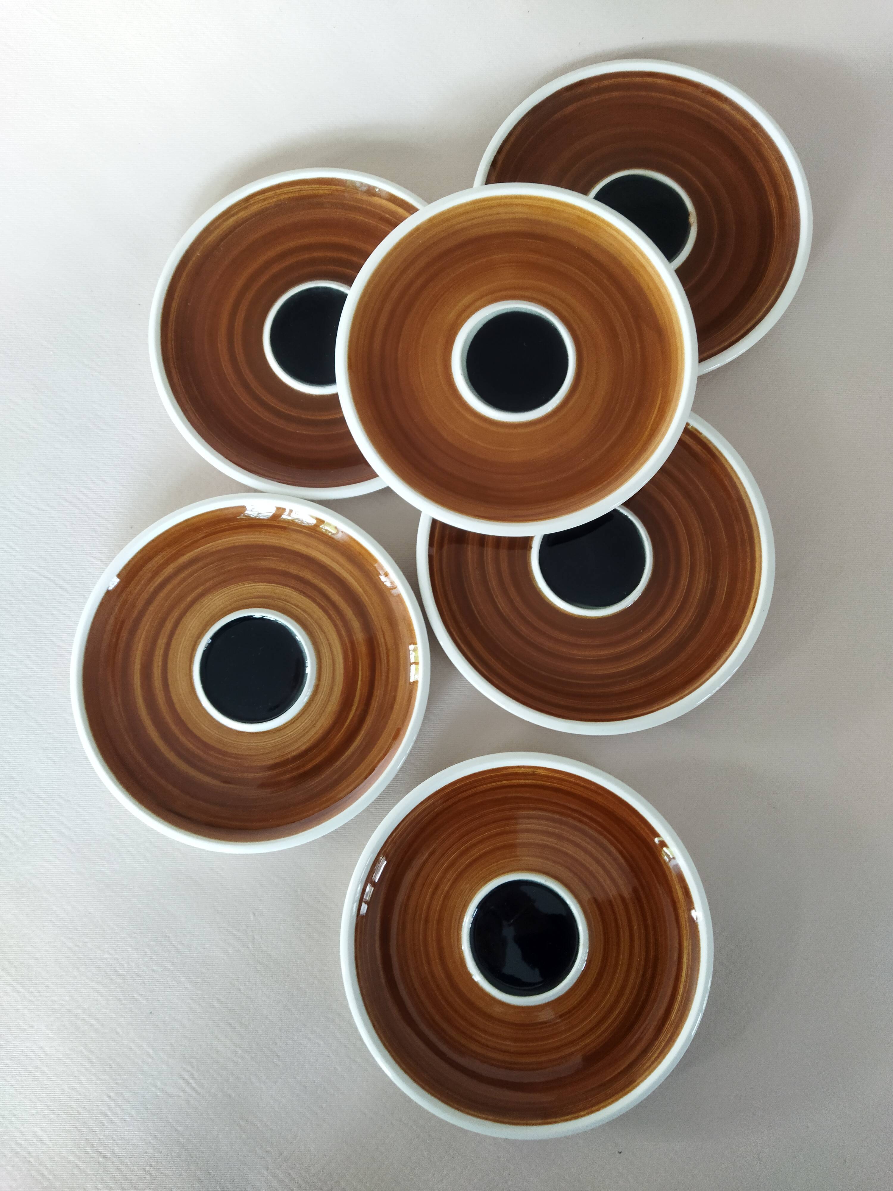 Lot de 6 soucoupes Kimono Boch La Louvière
