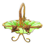 Empty pocket basket in green opaline (uranium/uraline)